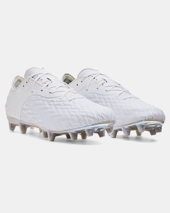 Unisex UA Clone Magnetico Pro 2 FG Football Boots, White, pdpMainDesktop image number 3
